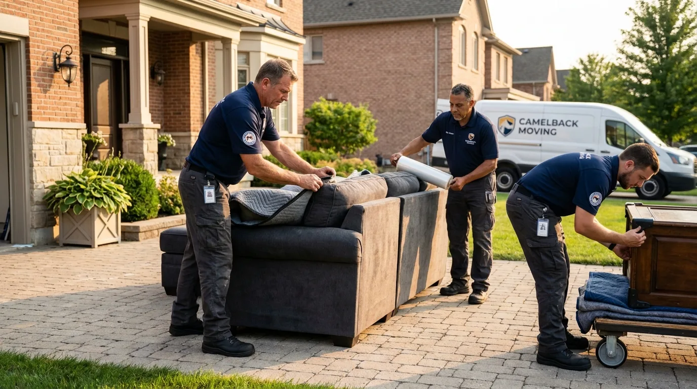 Large estate moving crew wrapping furniture in Reserve, LA