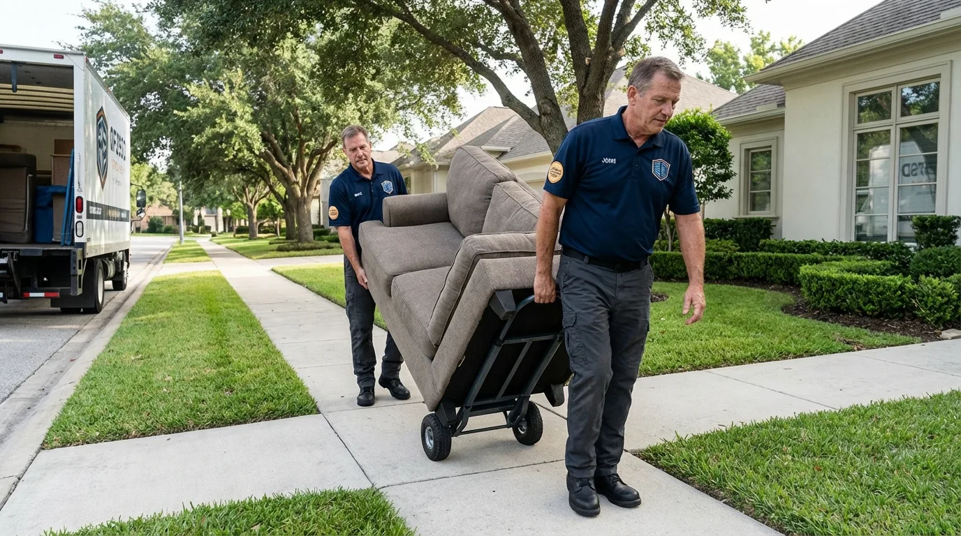 Local residential moving crew loading furniture in Reserve, LA
